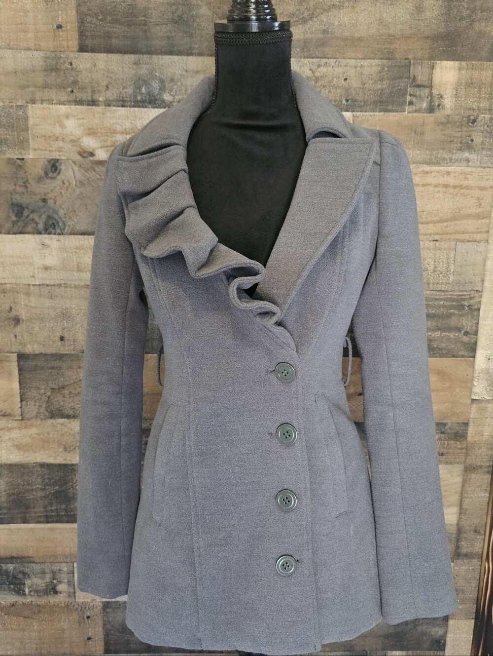 New York & Company Gray Peacoat XS